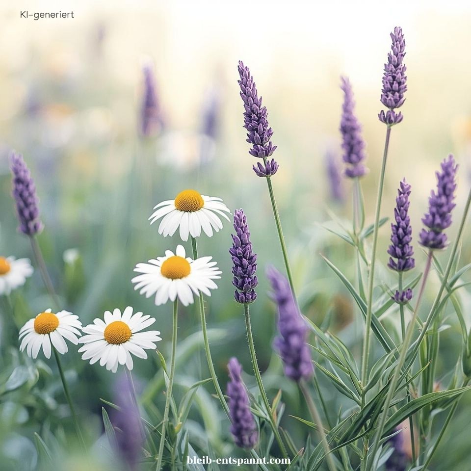 Das Titelbild für den Text über beruhigende Kräuter wie Kamille und Lavendel.