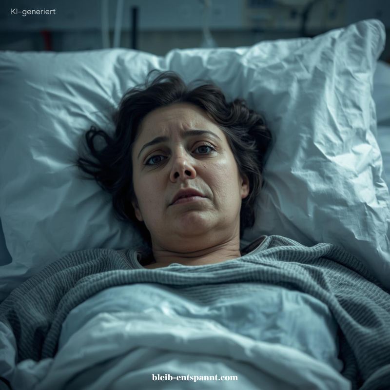 Das Titelbild des Beitrags - Darmkrebs, so fing es an - mit einer kranken Frau im Bett.